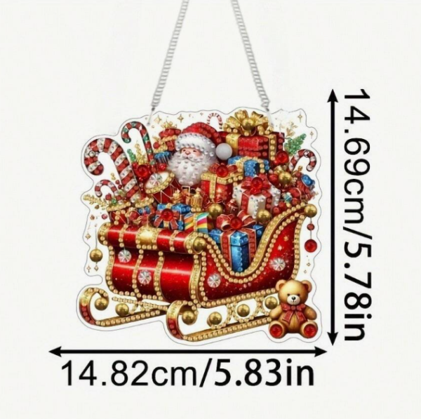 Diamond Painting Weihnachtsmann mit rotem Schlitten